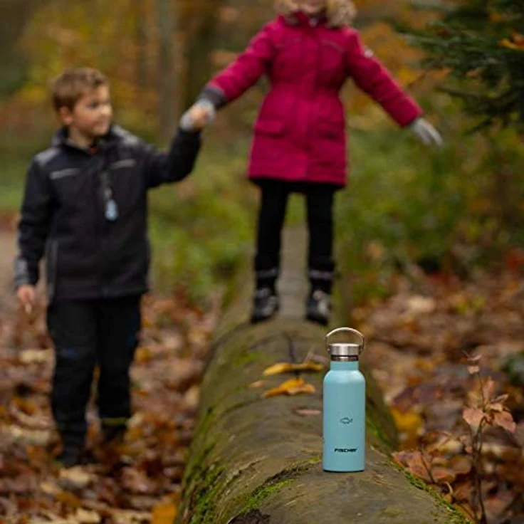 FISCHER Fahrrad-Trinkflasche Boy, Edelstahl, blau – Bild 4