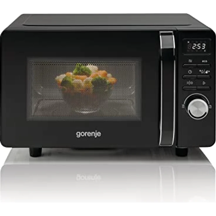Gorenje MO 20 S 4 BC Mikrowelle, Standgerät, 20 Liter Garraum, Drehregler, Tasten LED-Display, schwarz – Bild 3