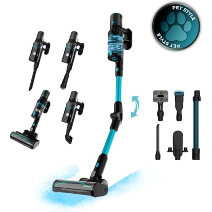Cecotec Conga Rockstar 3500 Storm Pet Flex, Kabelloser Stielstaubsauger mit 500W, 150AW, 70 Min Laufzeit, Anti-Verhedderungsbürste und Zubehör für Haustiere und Möbel – Bild 2