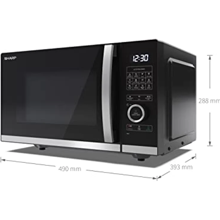 Sharp YC-QG234AE-B Mikrowelle mit Grill, Standgerät, 23 Liter Garraum, 900W, 10 Leistungsstufen, Auftaufunktion, schwarz – Bild 6