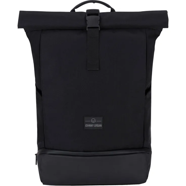 Johnny Urban Cityrucksack Allen Large, Rolltop Damen Herren, Laptop Fach, Wasserabweisend - schwarz