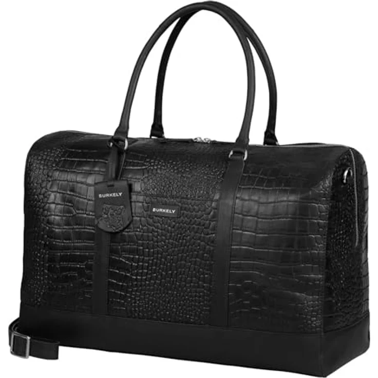 Burkely Cool Colbie Weekender, große Reisetasche aus hochwertigem Echtleder, schwarz, 48x30,5x20,5 cm – Bild 2