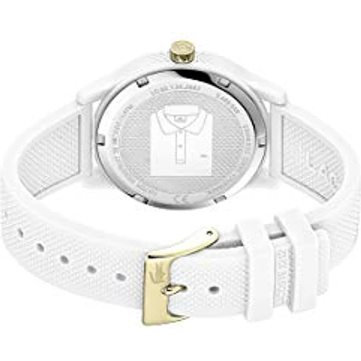 Lacoste LACOSTE.12.12, Damen Analog Quarzuhr mit weißem Silikonarmband, Gehäusedurchmesser 36 mm, wasserabweisend bis 5 bar, Modell 2001063 – Bild 3