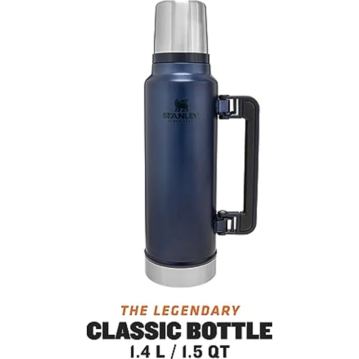 Stanley Classic Legendary Bottle 1,4 Liter - 1.5QT Nightfall - Edelstahl-Thermoskanne | BPA-frei |Hält 40 Stunden heiß | Deckel fungiert als Trinkbecher | Spülmaschinenfest | Lifetime  – Bild 2