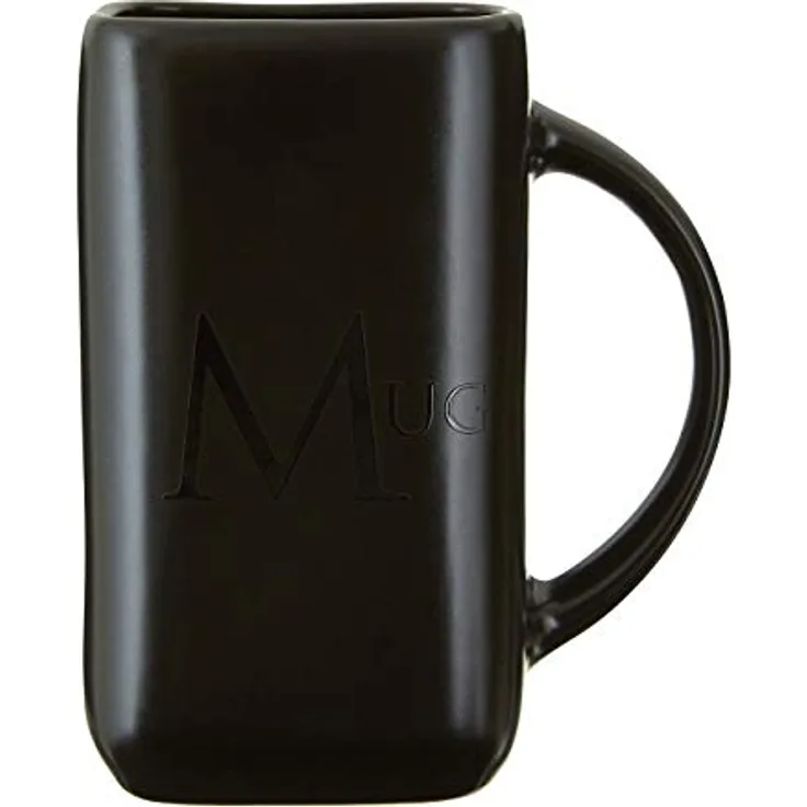 Premier Housewares Schwarze Text-Tvasse, Keramik, 7x10x12