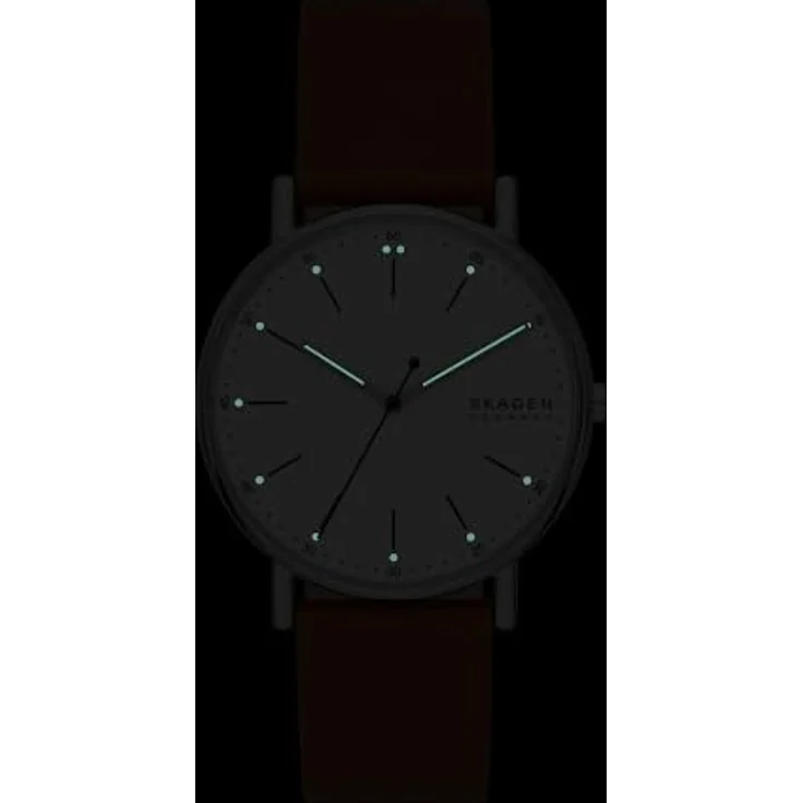 Skagen Herrenuhr Signatur Quartz/3 Zeigerwerk 40 mm Gehäusegröße mit Lederarmband SKW6903 – Bild 5