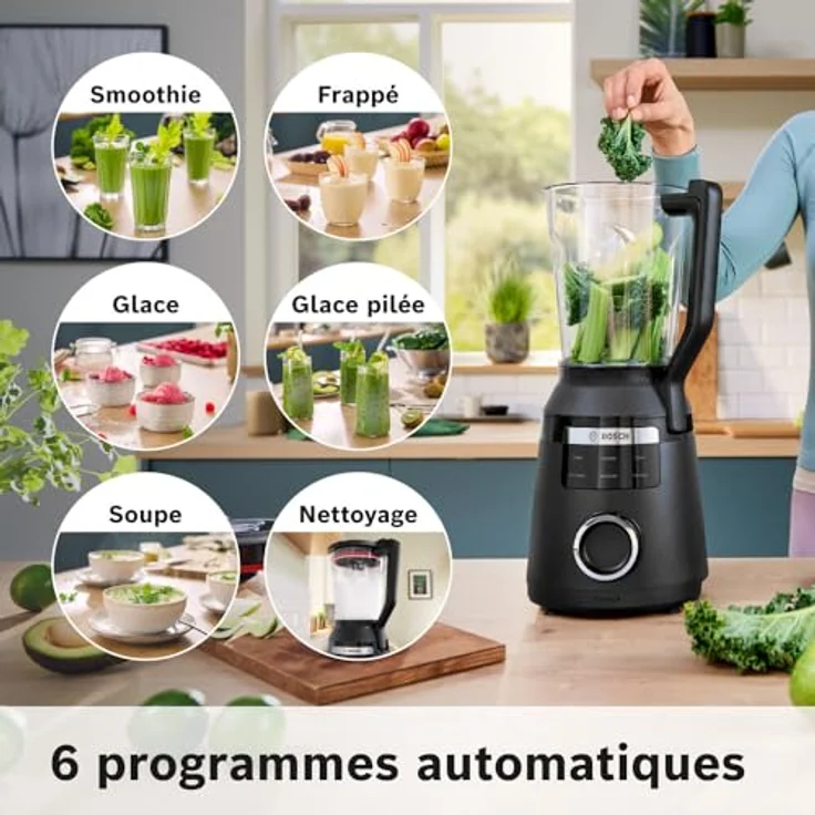 Bosch MMB6652B VitaPower Serie 6, Standmixer in Schwarz, 1800 W, 2-Liter-Becher, 6 automatische Programme – Bild 5