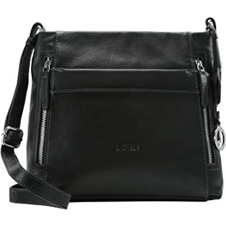 L.Credi Sabrina Umhängetasche aus 100% Leder, 26 cm, schwarz – Bild 1