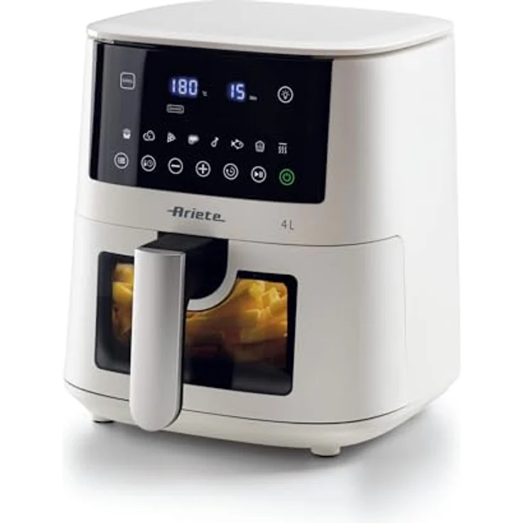 Ariete 4633 4L Heißluftfritteuse, 1400 W, 4L Fassungsvermögen, 9 Programme, Shake- und Grillfunktion, Temperatur bis 200°C, Weiß – Bild 1