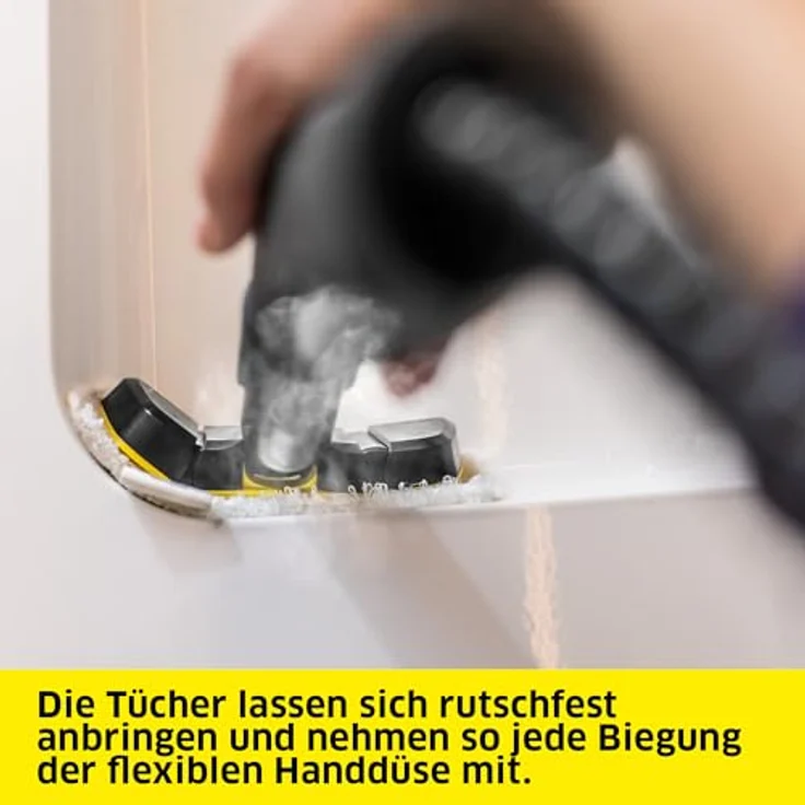 Kärcher Tuchset für flexible Handdüse (2.863-343.0), Hochwertiges Feinstfasertuch, Komfortables Klettsystem, Lasche am Tuch, blau – Bild 6