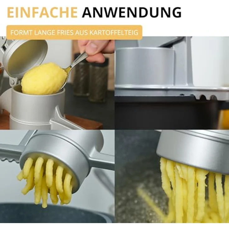 Westmark Pommespresse – Churropresse, Aluminium, für Kartoffel, Churros & Pommes, Silber, 41 cm – Bild 3