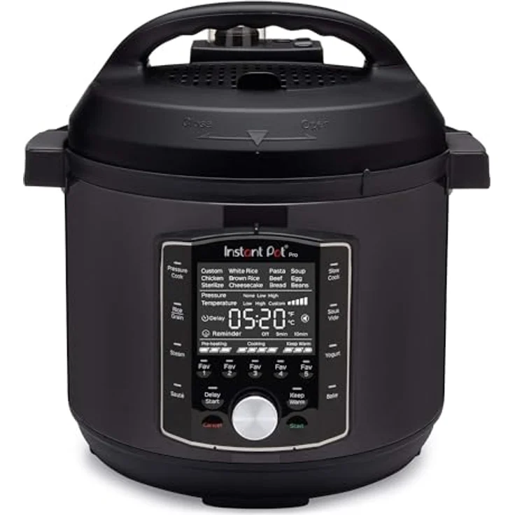 Instant Pot Pro 10-in-1-Elektro-Multikocher, 1200 W, 5,7 L, Schnellkochtopf, Schongarer, Dampfgarer, Sous Vide, schwarzer Edelstahl – Bild 1