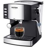GRIFEMA GC3002 Kaffeevollautomat mit Latte go Milchsystem für Cappuccino, Coffee Machine mit Mahlwerk, 2-Tassen-Funktion, 1,6 Liter Wassertank, Schwarz
