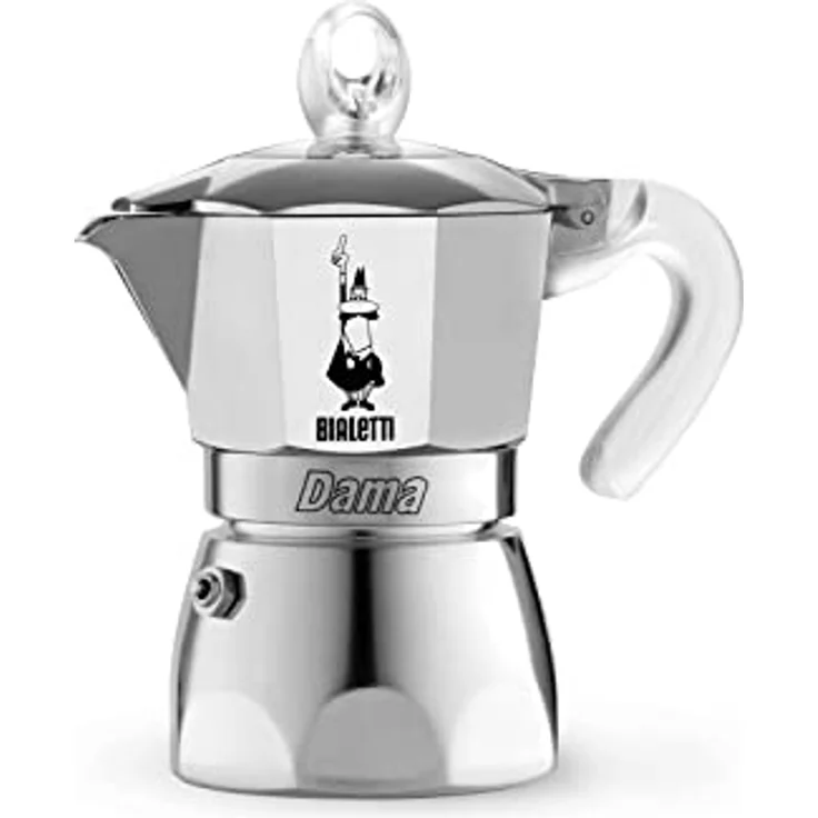 Bialetti New DAMA PURE ICE, Espressokocher für 1 Tasse, Aluminium mit Silikongriff, Silber – Bild 1
