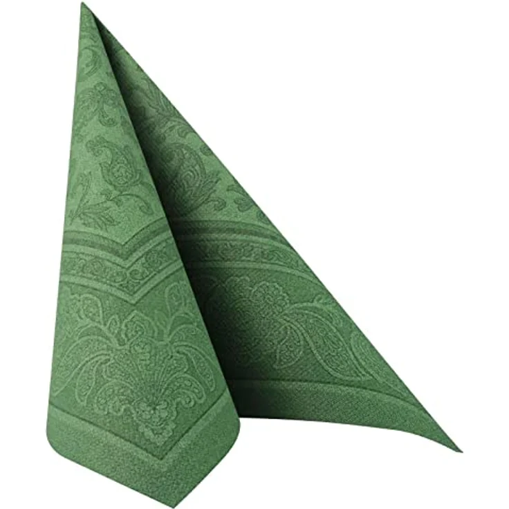 50 Servietten ''ROYAL Collection'' 1-4-Falz 40 cm x 40 cm dunkelgrün ''Ornaments'' – Bild 2
