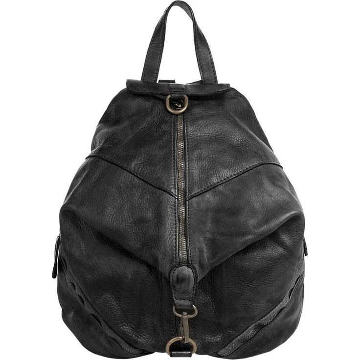 Samantha Look Cityrucksack, echt Leder, Made in Italy, Vintage Design, braun – Bild 1