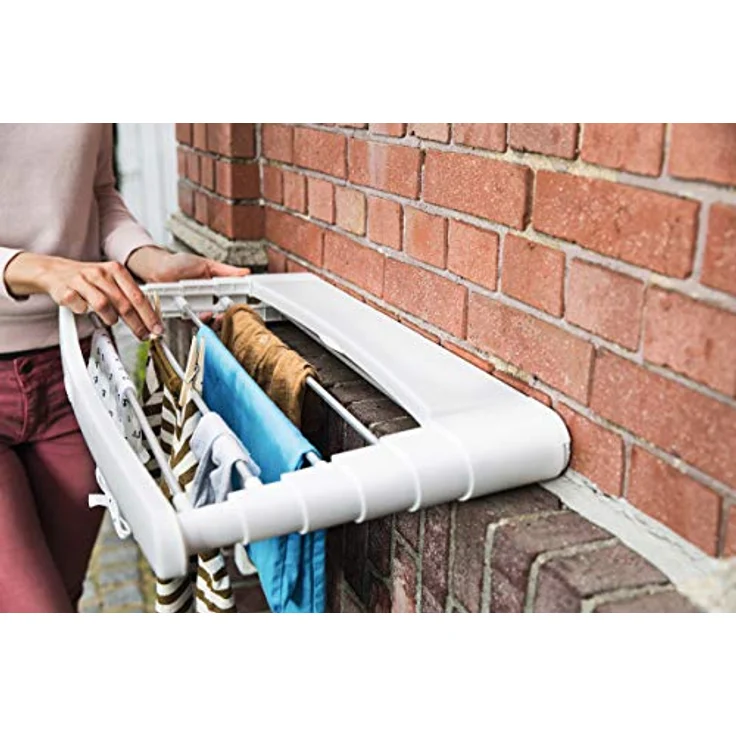 Vileda Genius Wandtrockner, 5 m Leinenlänge, Indoor & Outdoor nutzbar, extradicke Trockenstäbe – Bild 2