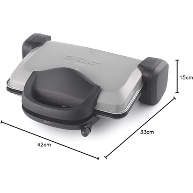 Arzum AR2037 Sandwichmaker, 1800 Watt, Antihaftbeschichtung, bis zu 180° Öffnung, grau – Bild 9