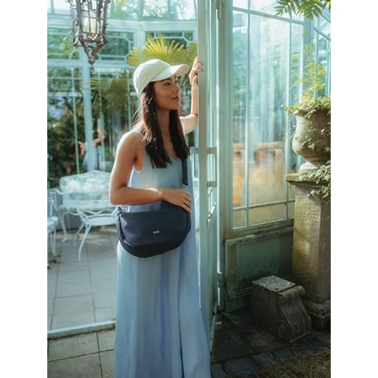 Zwei M70 Half-Moon Bag, Umhängetasche in Nubuk-Blue mit 4 l Volumen, wasserabweisend, verstellbarem Schulterriemen und mehreren Fächern – Bild 5