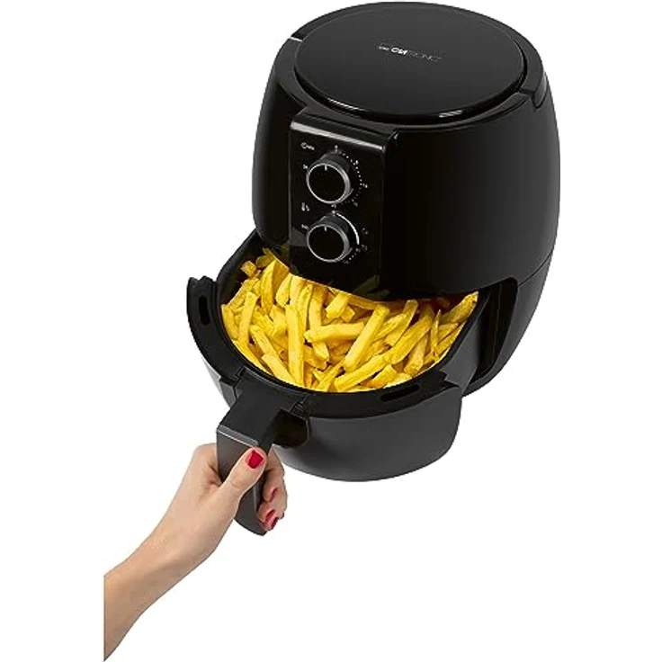 Clatronic® Heißluftfritteuse für Öl- und fettfreie Zubereitung | Airfryer 3,6L | Heissluftfriteuse mit stufenlos regelbarem Thermostat (80°C - 200°C) und Timer | ideal für Fitness | 1350W | FR 3780 H – Bild 3