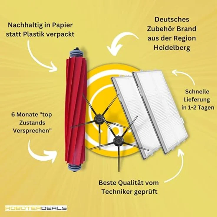 Roboter Deals Zubehör Set für Roborock S7 MaxV, MaxV Ultra - 6 Monate Garantie, recyclebare Verpackung, Heidelberg Hersteller – Bild 4