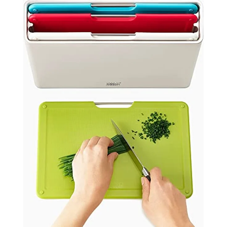 Joseph Joseph 60187 Folio 4-teiliges Set farblich gekennzeichneter Schneidebretter mit Aufsteller (Normal) -Silber, Plastic – Bild 3