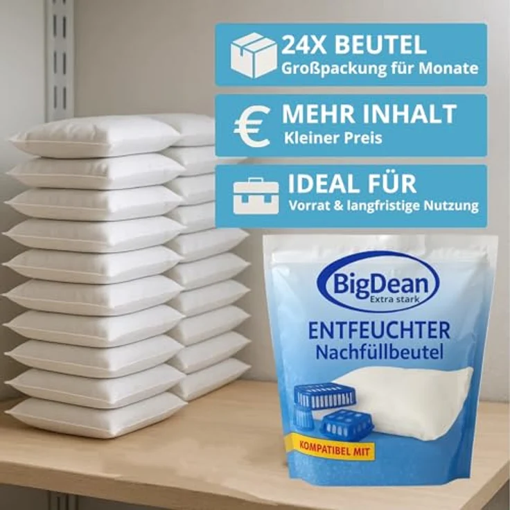 Thats Shopping GmbH 24x Luftentfeuchter Granulat 450g, MEGAPACK Nachfüllpack für alle Raumentfeuchter, salzbasierte Technologie, ideal gegen Feuchtigkeit und Schimmel – Bild 3