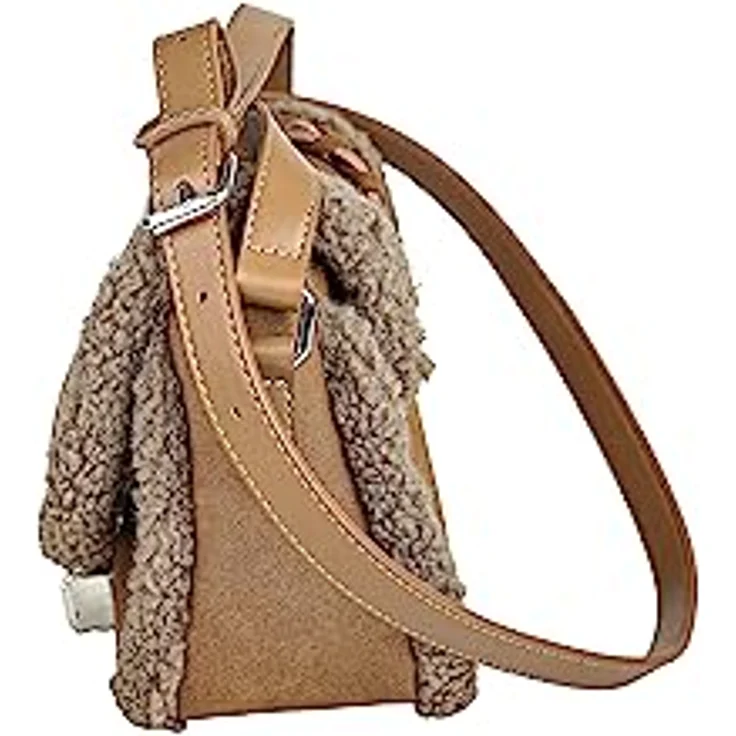COLLEZIONE ALESSANDRO Umhängetasche Cowgirl, Western Style mit Teddy-Fell und verstellbarem Tragegurt, 23 cm x 16 cm x 10 cm, vegan – Bild 5