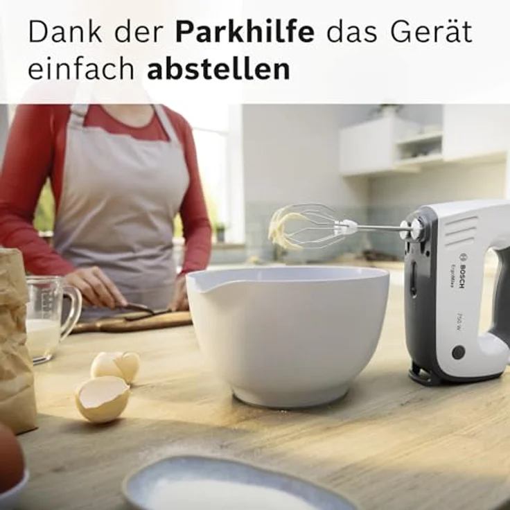 Bosch Hausgeräte Handrührer, ErgoMixx, 750 W, Weiß, grau, MFQ37470, Handmixer, Grau, Weiss – Bild 4