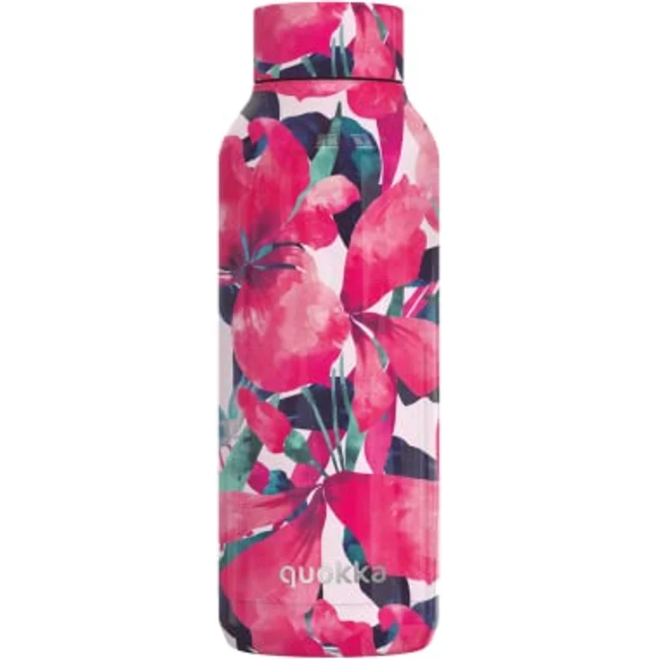 Quokka Solid Pink Bloom, Thermosflasche aus Edelstahl, 510 ml, doppelwandige Vakuumisolierung, BPA-frei, Anti-Leak-Verschluss – Bild 1
