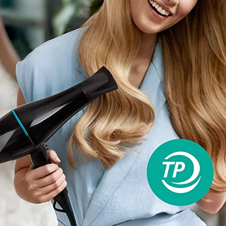 Philips BHD272-00 Profi-Haartrockner, AC-Motor, Ionenpflege, Düse 9 mm und 6 Geschwindigkeitsstufen, Temperatur Thermoprotect, 2100 W, Schwarz und Türkis, 1 Stück 950 g – Bild 6