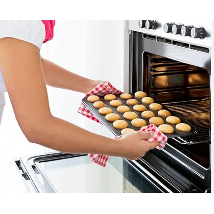Zenker Mini-Muffinform 24er Backblech (Ø 4,5 cm), für saftige mini Muffins & Cupcakes, Muffinblech, flach & antihaft-beschichtet, Maße: 38,5 x 26,5 x 2 cm – Bild 7