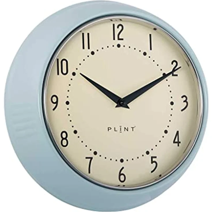 Plint Retro Wanduhr Silent Non-Ticking Decorative Ice Color Wall Clock, Retro Style Wall Decoration for Kitchen Living Room Home, Office, Schule, Easy to Read Large Numbers – Bild 1