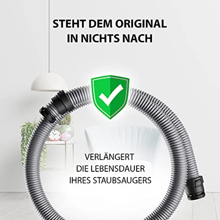 VIOKS Staubsaugerschlauch 1,6 m, Ersatz für Miele 7736191 Classic C1, flexibles und langlebiges Saugschlauch-Zubehör für 35mm Bodensauger – Bild 5