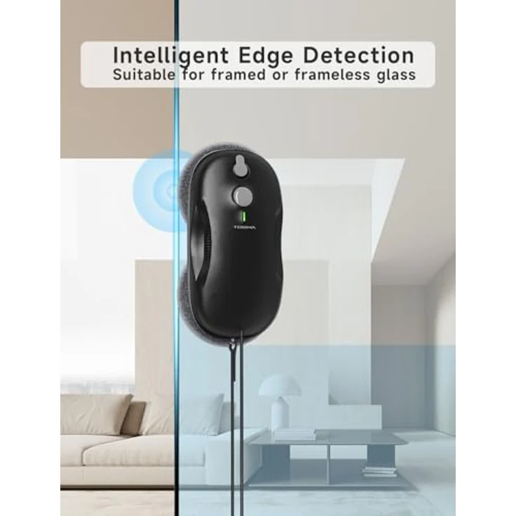 Tosima W3 Fensterputzroboter, automatisches Sprühsystem mit 80ML Wassertank, dreifaches Sicherheitssystem, intelligente Navigation und Fernbedienung, geeignet für alle glatten Oberflächen, inklusive 12 Mikrofasertücher – Bild 2