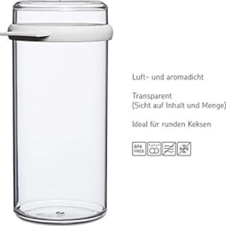 Mepal Zwiebackdose Stora Duo Pack, Luftdichte Aufbewahrungsbox mit 1900 ml Fassungsvermögen, Transparent & White – Bild 2