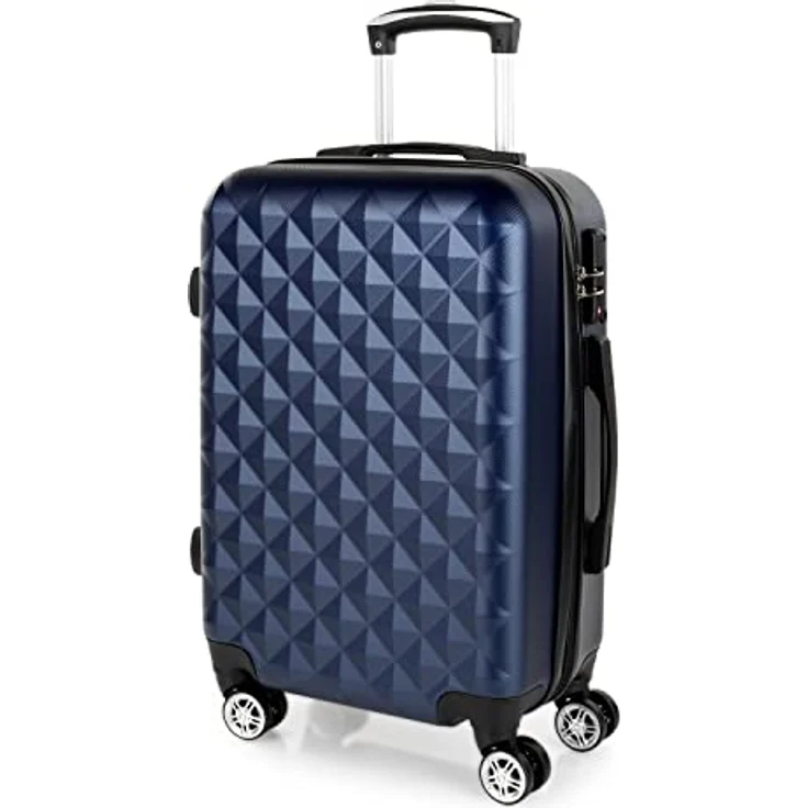 ITACA - Koffer Groß 4 Räder Großer Koffer Leichte - Reisekoffer Groß für Flugzeuge Koffer Hartschale mit Geprüftem Schloss - Handgepäck Koffer 771770, Blau – Bild 1