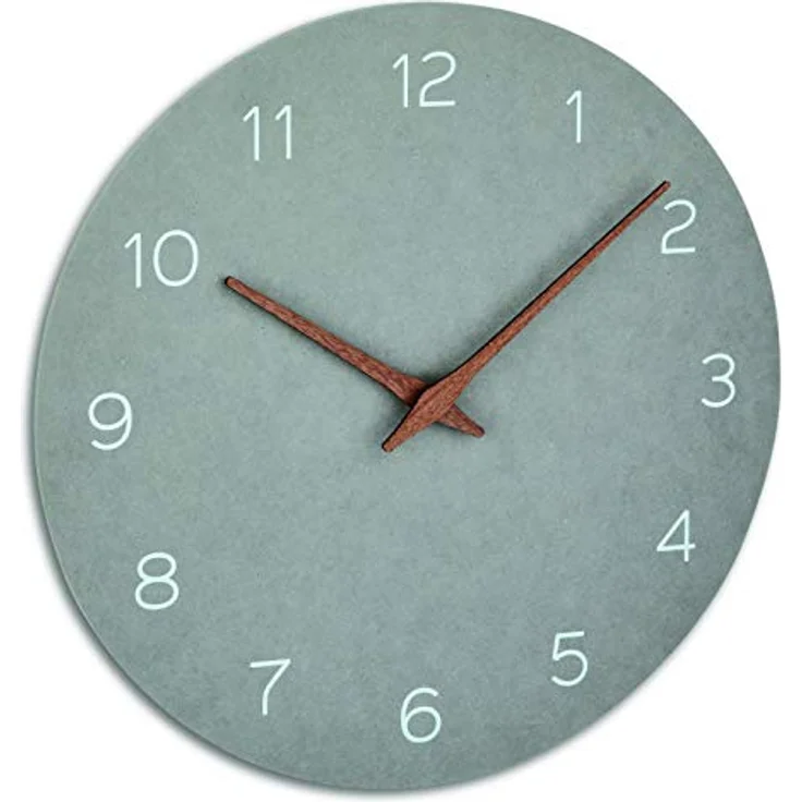 TFA Dostmann Analoge Wanduhr, 60.3054.10, Zeiger aus Holz, leises Uhrwerk, Qualitätsuhrwerk, betongrau, (L) 297 x (B) 45 x (H) 297 mm – Bild 1
