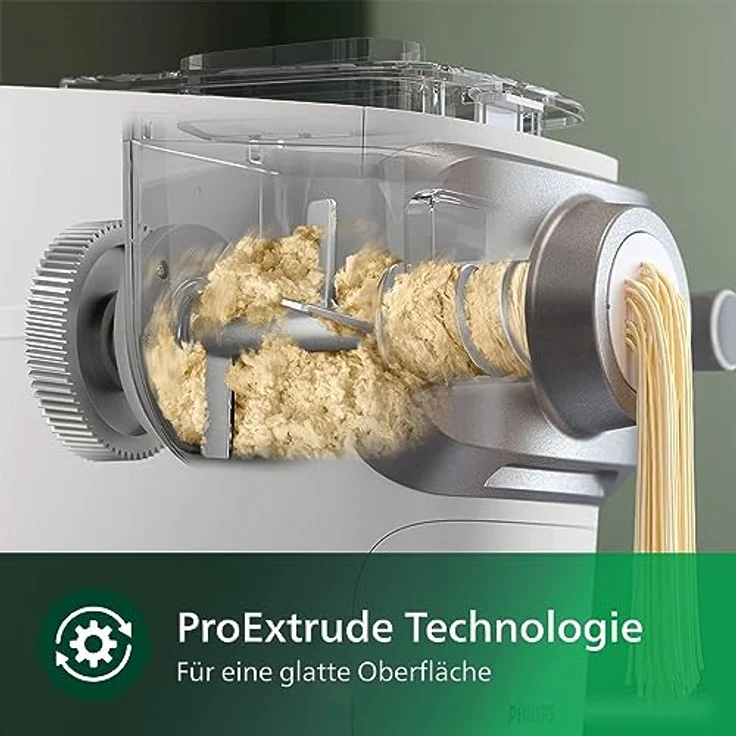 Philips Nudelmaschine Serie 7000 - ProExtrude-Technologie, Vollautomatisch, Perfekte Mischtechnologie, 6 Formscheiben, Weiß (HR2660/00) – Bild 4