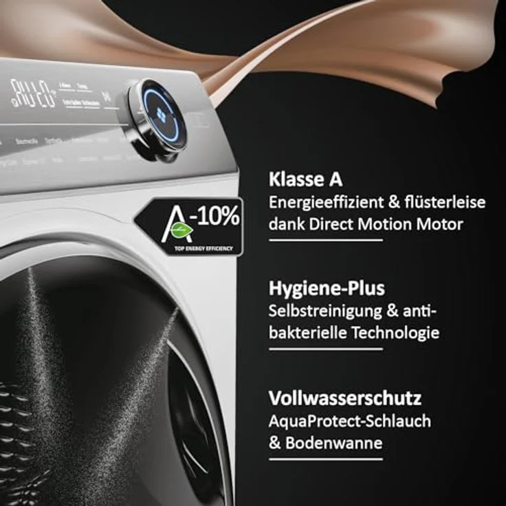 Haier HW90-BD14979EU1, 9 kg Waschmaschine mit hOn App, DirekMotion Motor und Dampffunktion, A Energieeffizienzklasse, Vollwasserschutz – Bild 3