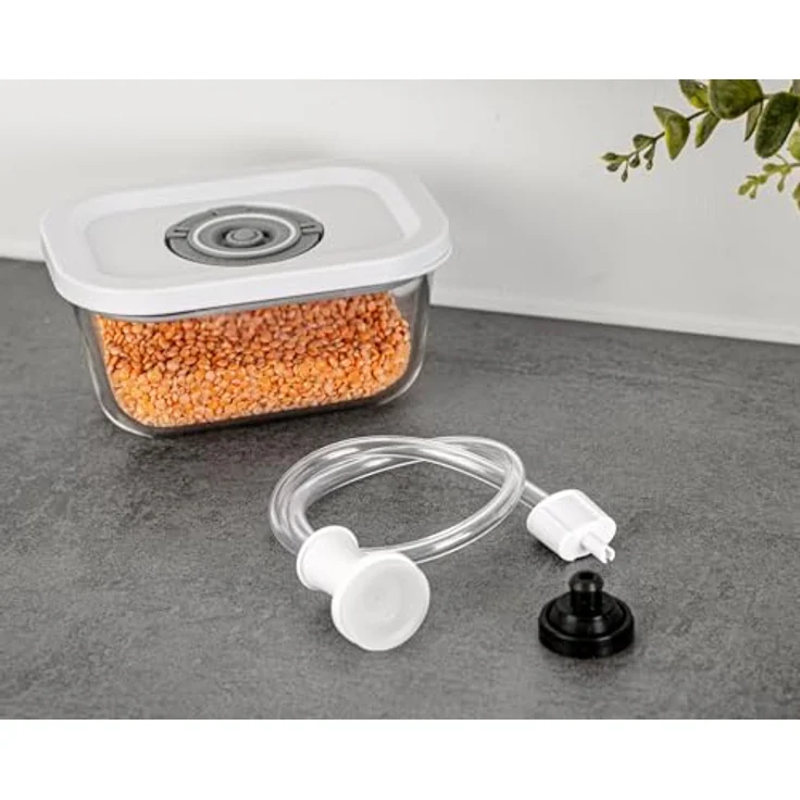 Rommelsbacher Vakuum Behälter Set VCG 1, 3 Borosilikatglas-Behälter, BPA-frei, hitzebeständig bis 230°C, gefriergeeignet bis -18°C, inkl. Vakuumierschlauch & Adapter – Bild 4