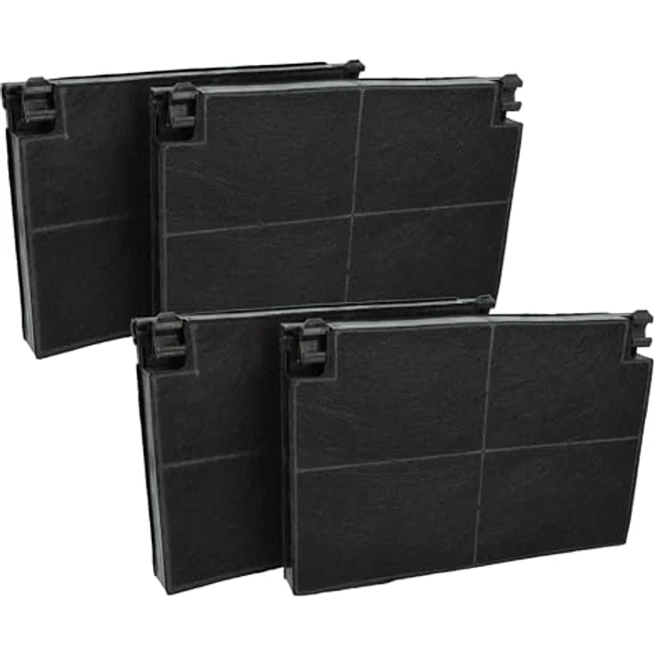 Vhbw 4x Aktivkohlefilter für Juno Dunstabzugshauben, kompatibel mit JDA5241E, JDA5541E, JDA5271E, JDF904E6, JDF904E5, JDK8830A, effektive Geruchsneutralisation und Fettreduzierung – Bild 1