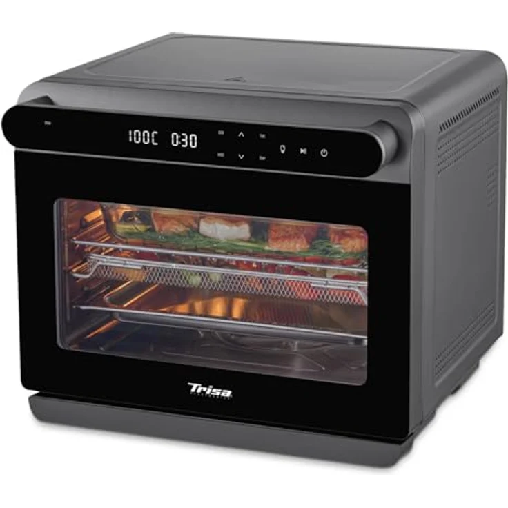 Trisa Dampföfen Air Fusion Pro, 24L Dampfbackofen mit Konvektion, 8 Programme, Edelstahl-Garraum, LED-Display, elektrischer Tischdampfbackofen – Bild 1