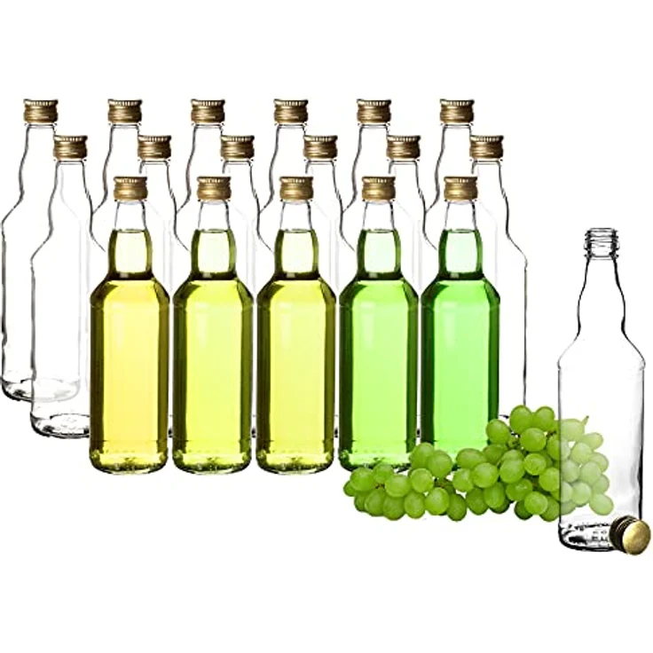 18x Glasflaschen 500ml mit Schraubverschluss in Gold - Flasche zum Befüllen – Bild 2
