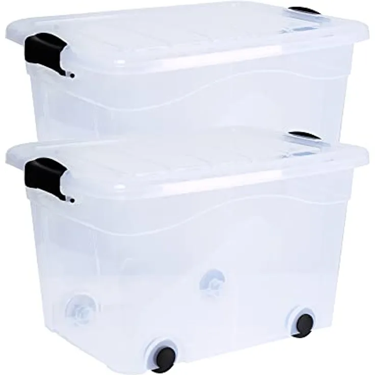 Aufbewahrungsbox 20l 2 er Set Anzio mit Rollen
