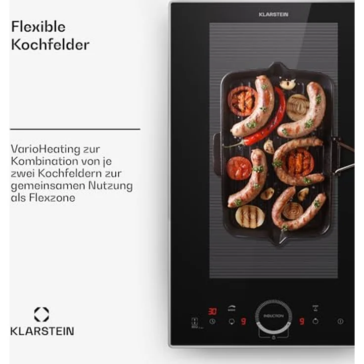 Klarstein Induktionskochfeld 2 Platten, 3500 Watt, Touch-Bedienfeld & Timer, Effizienter Elektro Induktions-Herd – Bild 4