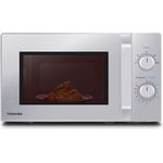 Toshiba Solo-Mikrowelle 20L MW2-MM20PF(SL), Freistehende Mikrowelle, 800W, 5 Leistungsstufen mit praktischer Auftaufunktion, LED-Beleuchtung im Innenraum, Silber