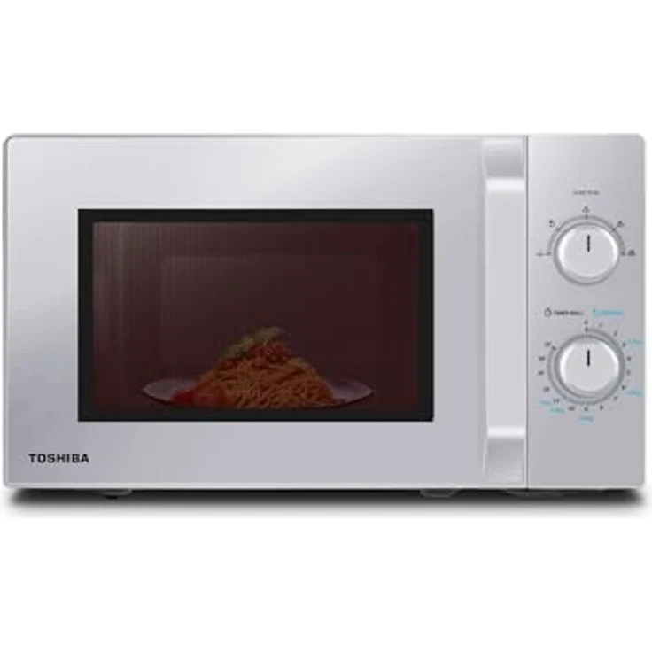 Toshiba Solo-Mikrowelle 20L MW2-MM20PF(SL), Freistehende Mikrowelle, 800W, 5 Leistungsstufen mit praktischer Auftaufunktion, LED-Beleuchtung im Innenraum, Silber – Bild 1