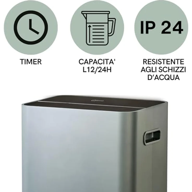 QLIMA Luftentfeuchter d 812 smart grau, Plug & Play, Smart, Timer, bis zu 12 Liter/Tag – Bild 4