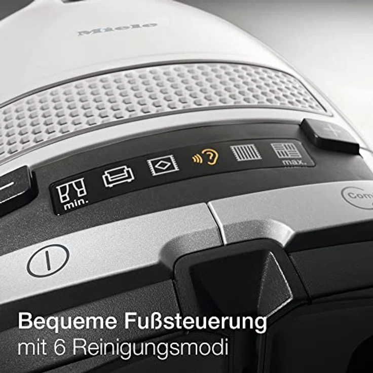 Miele Complete C3 Silence EcoLine Bodenstaubsauger (mit Beutel, 4,5 Liter Staubbeutelvolumen, 550 Watt, 12m Aktionsradius, extra leise 64 dB, inkl. Gummireifen für guten Rollcomfort) weiß – Bild 7